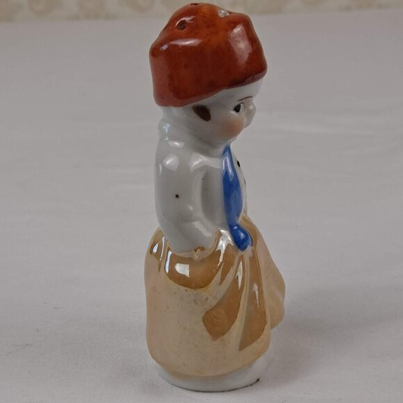 Vintage Dutch Boy and Girl Salt & Pepper Shakers Iridescent Glazed Ceramic Japan - Picture 11 of 13